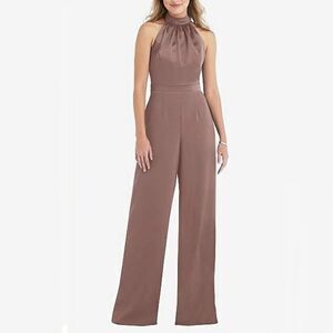 NWT After Six Sienna High-Neck Open-Back Jumpsuit Size 6‎
